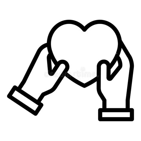 Heart In Hands Icon Outline Style Stock Vector Illustration Of Icon