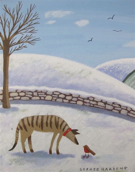 In the meantime, here is a selection of the artist's archived art work which has. Whippet and Robin by Modern Contemporary Artist Sophie HARDING
