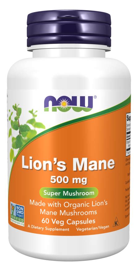 now foods lion s mane 500 mg 60 cap