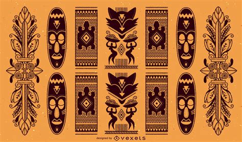 Ambesonne african decorations collection, african elements decorative historical original striped and rectangle. Traditional African Pattern - Vector Download