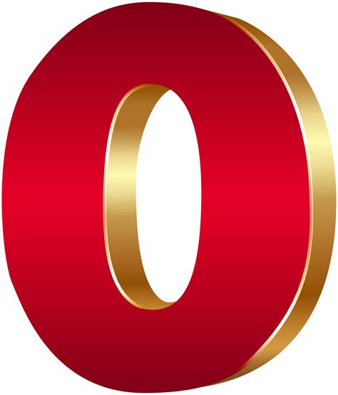 3d Number Zero Red Gold Png Clip Art Image Gallery Yopriceville