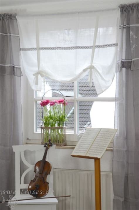 Preise vergleichen und bequem online bestellen! Rollo Raffrollo Roll Gardine 100x90 cm Heart Shabby Chic ...