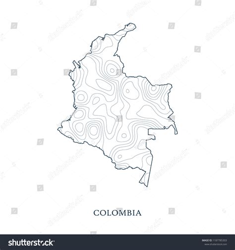 Topographic Map Contour Colombia Vector Illustration เวกเตอร์สต็อก
