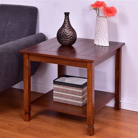 Giantex Wood Side Table Living Room End Table Night Stand Coffee Table