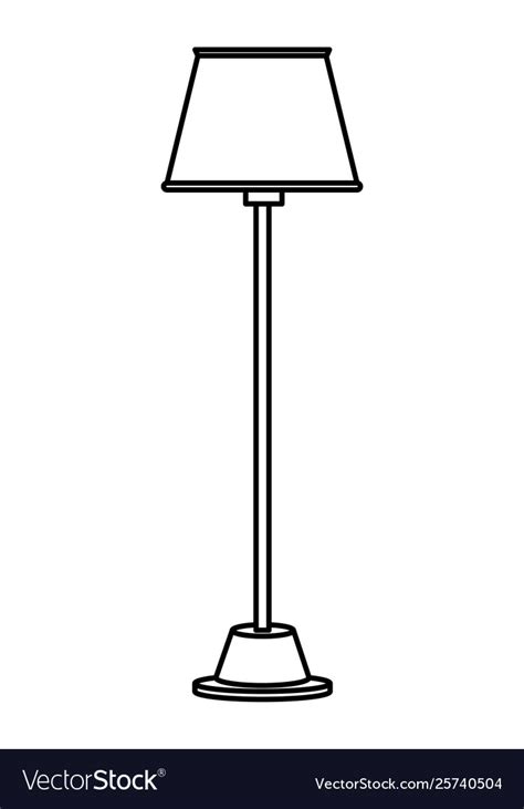 Floor Lamp Icon Cartoon Isolated Black And White Vector Image