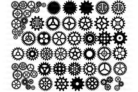Cogs And Gears SVG Gears Bundle SVG Cut Files Steampunk Cog Gear By