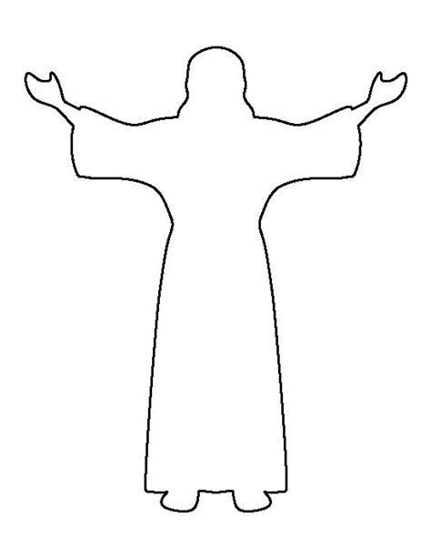Jesus Pattern Use The Printable Outline For Crafts Creating Stencils