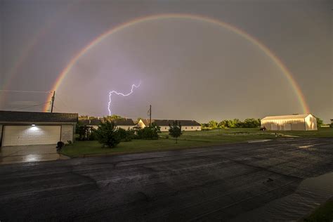 Double Rainbow Lightning Strike Photograph By Chris Harris