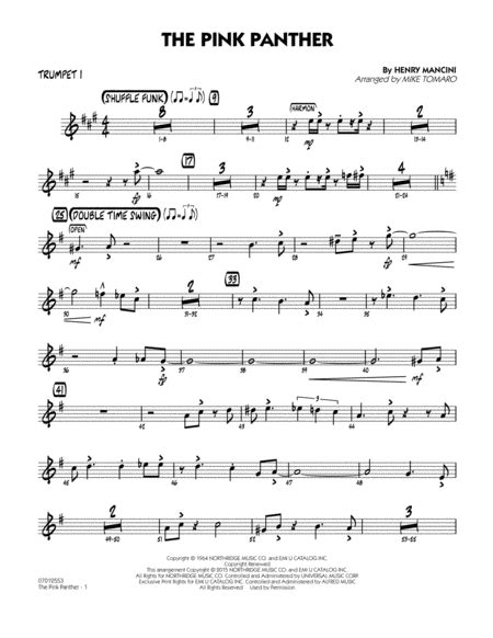 The Pink Panther Arr Mike Tomaro Trumpet 2 Free Music Sheet