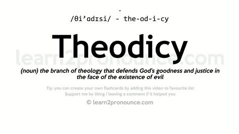 Theodicy Pronunciation And Definition Youtube