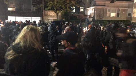 Protesters March Through Streets Of Portland On Election Night