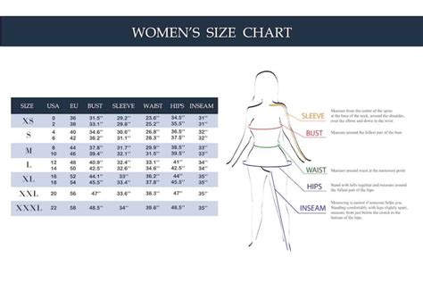 Woman S Clothing Size Conversion Chart Pants Shirts Jackets