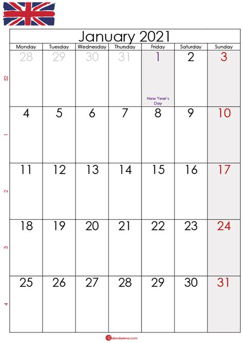 Download Calendar January 2021 January 2021 Calendar Templates For