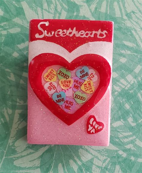 Valentine Conversation Hearts Candy Box Brooch Etsy
