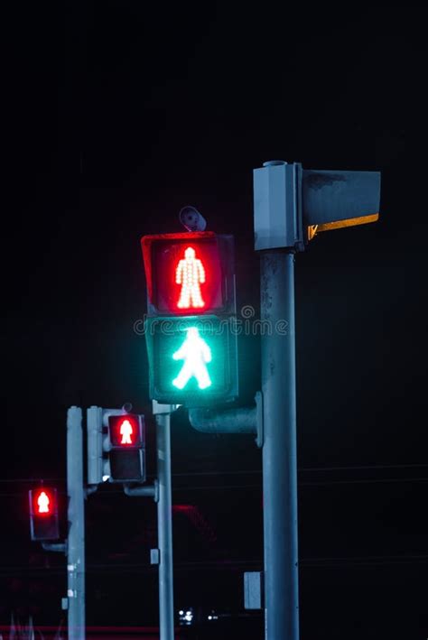 Red And Green Pedestrian Crossing Signal On Stock Photo Image Of