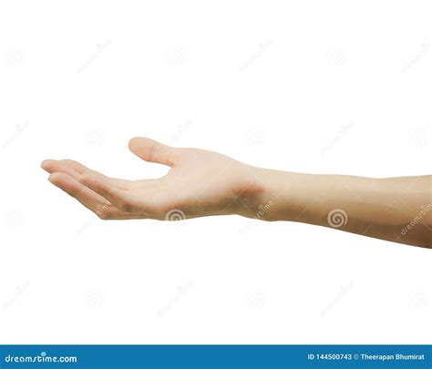 A Man Hand Like Giving Palm Up Holding Or Showing Something Isolated