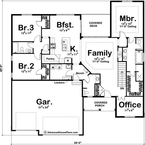 1 Story Craftsman House Plan Sellhorst Garage House Plans