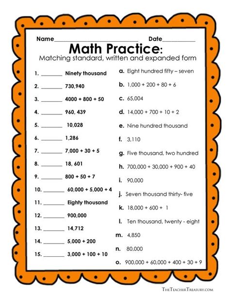Expanded Form Math 4th Grade
