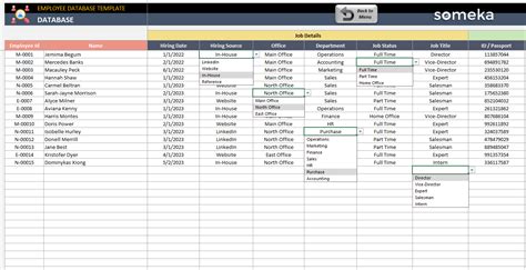 Employee Database Excel Template Hr Employee Data Sheet