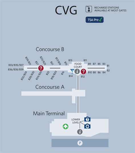 Cincinnati Airport Map Airport Map Airports Terminal Map Design