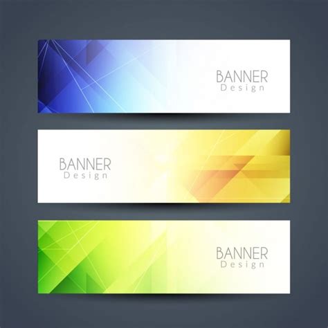 Free Vector Three Geometric Banners With Different Colors
