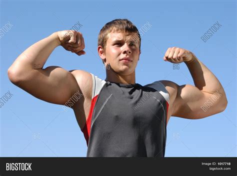 Flexing Biceps Image And Photo Free Trial Bigstock