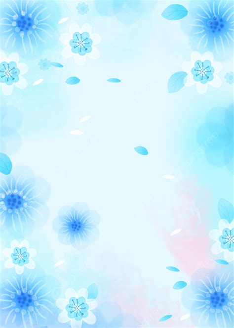 Background Bunga Fantasi Biru Blur Background Buram Latar Belakang