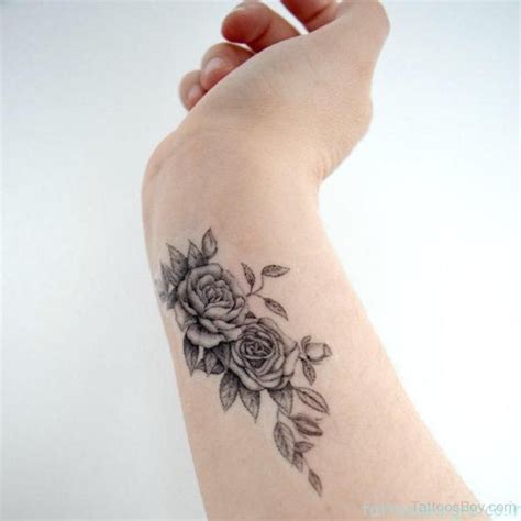 Grey Flower Tattoo Design On Wrist Inked Pinterest