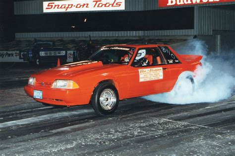 historical fox body drag race ford mustang photos