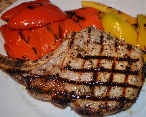 I double so i have sauce leftover to have with the meal. Grilled Center-Cut Pork Chops With Bell Peppers | 25 Great Summer Dinner Ideas For Families ...