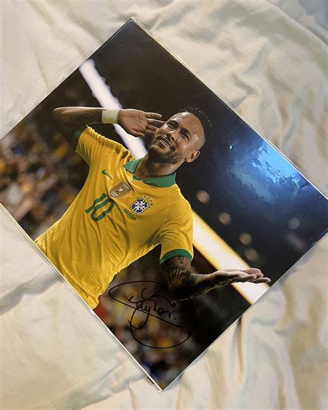 neymar jr autographed 11x14 photo brazil auto beckett bas witnessed ebay