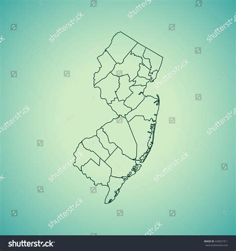 Map New Jersey Stock Vector Royalty Free 434021911 Shutterstock