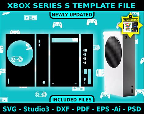 Xbox Series S Skin Full Wrap Skin Cutting Template Dxf Svg Eps Aİ