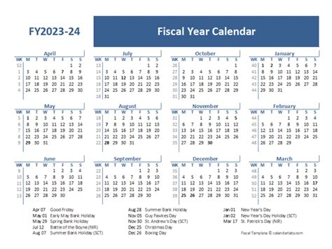 2023 24 Fiscal Calendar Year Free Printable Templates Images And