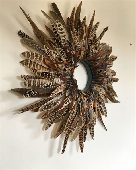 Small Pheasant Feather Wreath | Feather wreath, Feather crafts, Turkey feather decor