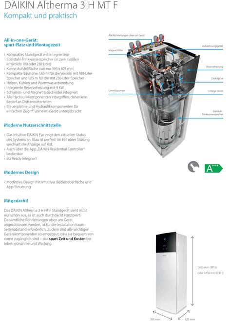 DAIKIN Altherma 3 H MT Serie 8 12 kW Luft Wasser Wärmepumpe von DAIKIN