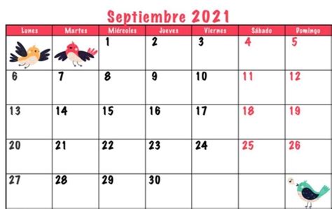 Calendario De Setiembre Brainly Lat