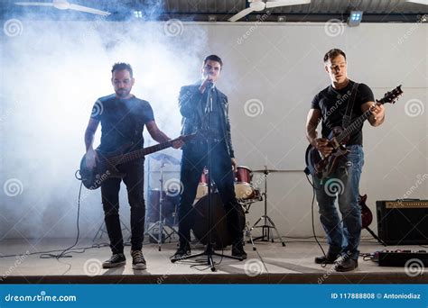 Performance Of Rock Band On Stage Stock Photo Image Of Artist Band