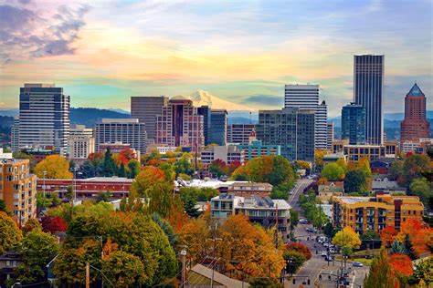 Portland Oregon Downtown Cityscape In The Fall Hdr Flickr