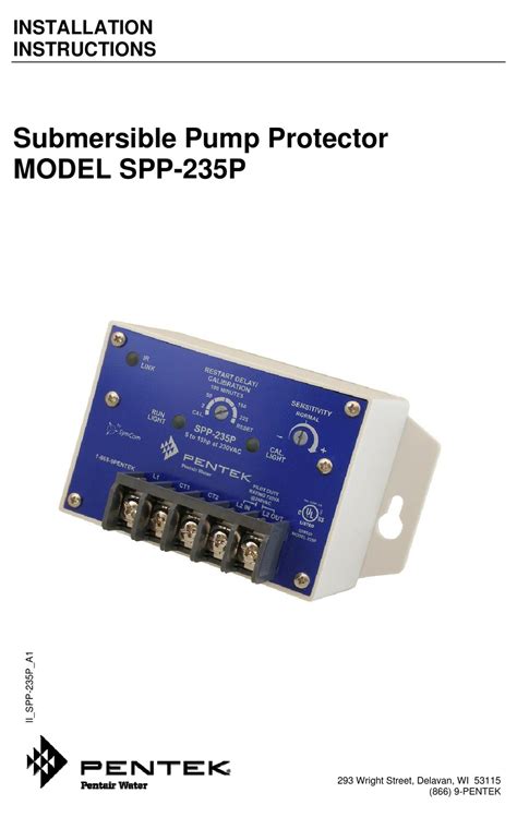 Easytouch pl4 and psl4 control systems are the economical way to bring sophisticated automation capabilities to standard pools, for control over filtration pumps, lighting, chemical management and more. PENTAIR POOL PRODUCTS PENTEK SPP-235P INSTALLATION ...