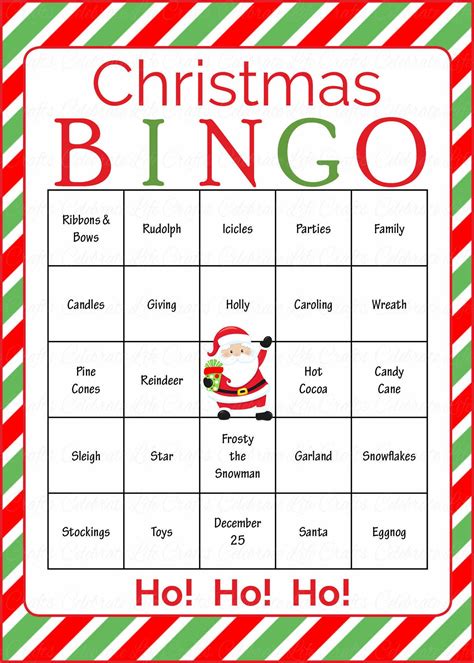 Christmas Bingo Game Download For Holiday Party Ideas