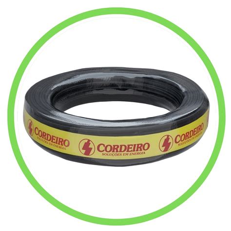 Cabo Flex Vel Cord Flex V Pvc Mm Preto Metros Cordeiro