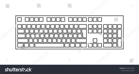 Flat Outline Keyboard Icon Top View Stock Vector Royalty Free
