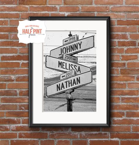 Personalized Intersection Street Sign Digital File 3 Etsy