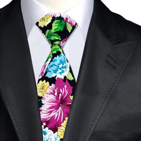 New Design 100 Cotton Mens Neckties Fashion Floral Ties With Yellow