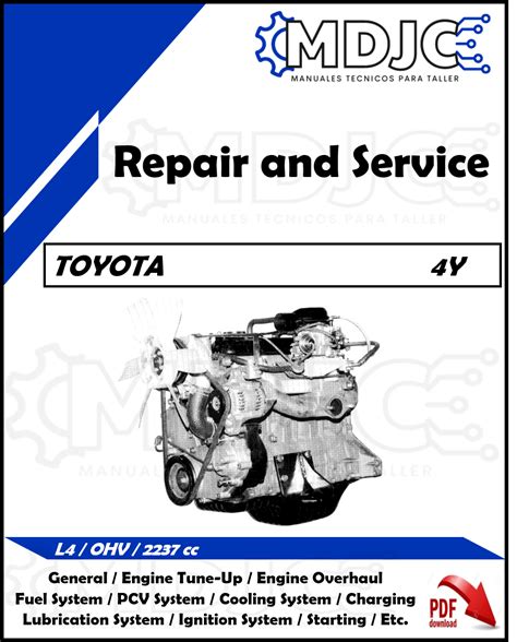 Manual De Taller Reparación Y Servicio Toyota 4y Mdjc Manuales De