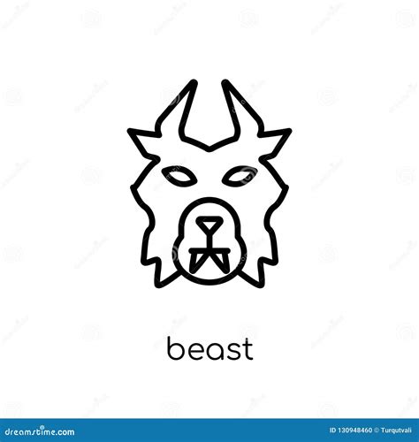 Beast Icon Trendy Modern Flat Linear Vector Beast Icon On White Stock