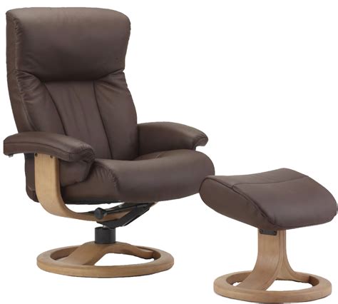 Fjords Scandic Ergonomic Leather Recliner Chair Ottoman Scandinavian