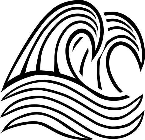 Line Art Wind Wave Drawing Breaking Wave Black And White Free Wave