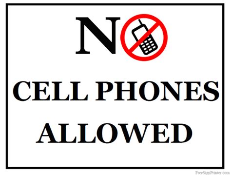No Cell Phone Sign Printable Clipart Best
